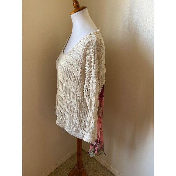 Aratta Silent Journey Women's Love Memory Sweater Size M Silk & Knit Floral Top - Picture 7 of 8